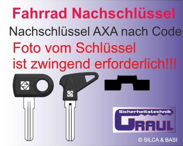 AXA, AX-2P Nachschlüssel, gefertigt nach Foto vom Schlüssel
